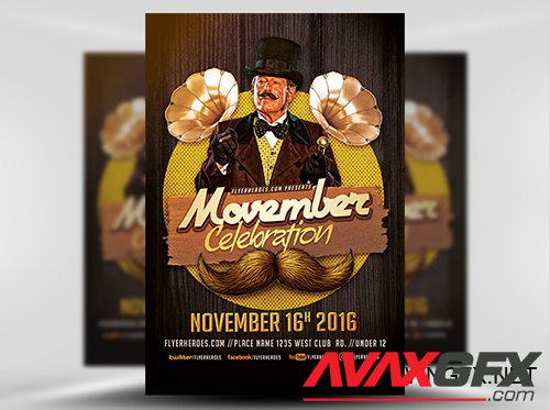 PSD Movember Celebration Flyer Template