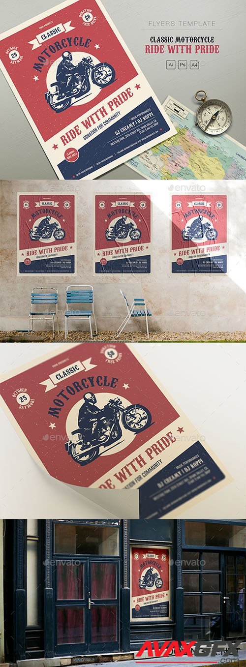 Classic Motorcycle - Ride with Pride Flyers 21417841