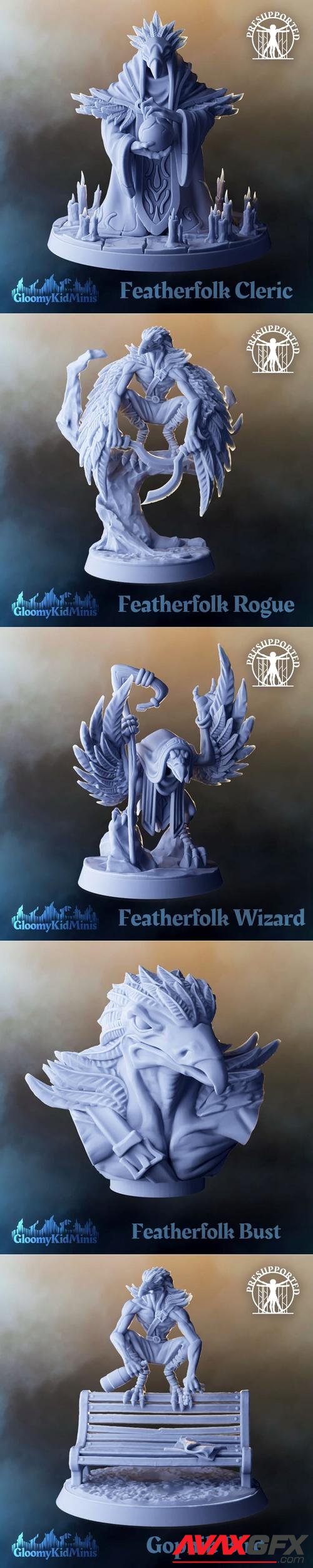 GloomyKidMinis - Feather Folk August 2021 – 3D Print