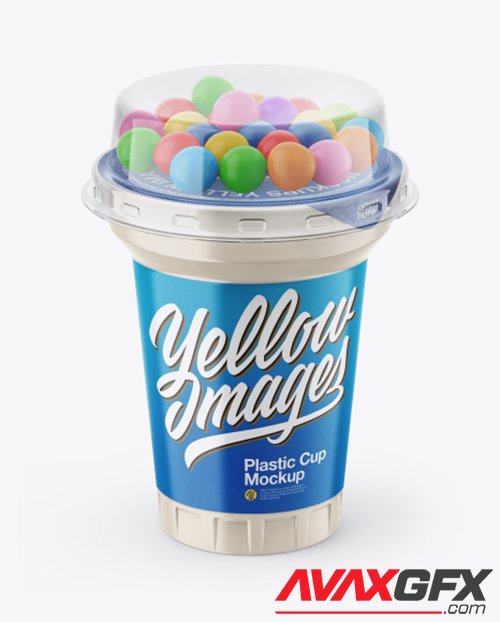 Plastic Cup with Sweets Mockup TIF