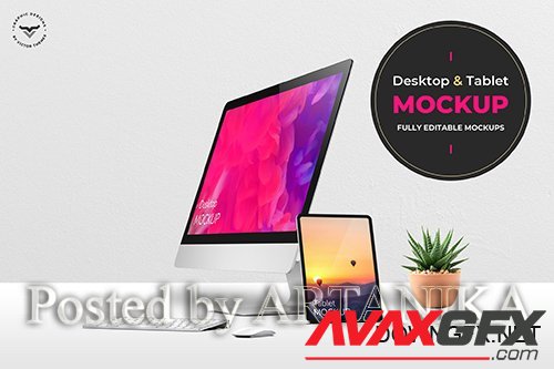 Desktop and Tablets PSD Mockups - BCH3KS