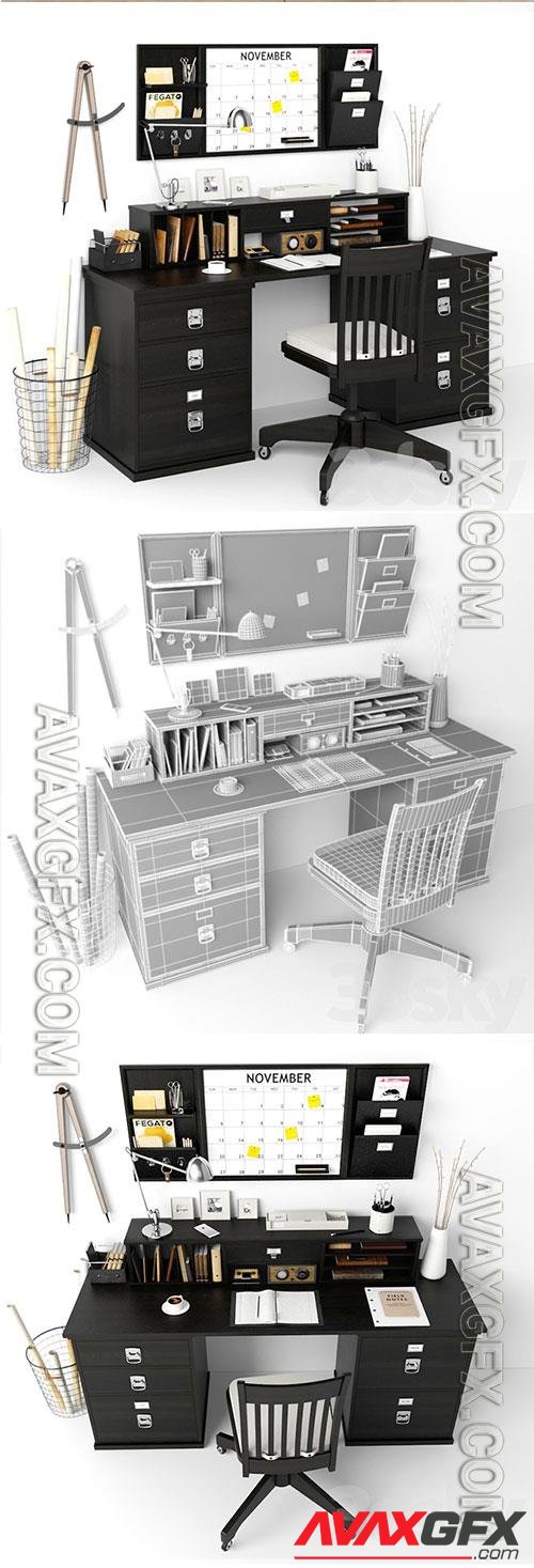 3D Models Bedford Rectangular Desk