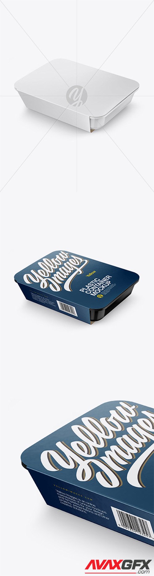 Plastic Container w/ Paper Label Mockup - Half Side View (High-Angle Shot) 25582 TIF