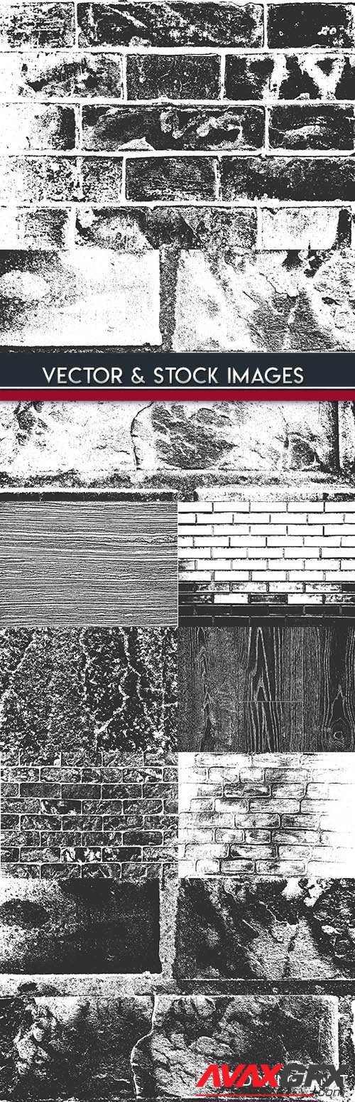 Grunge texture brick and stone wall illustration vector 2