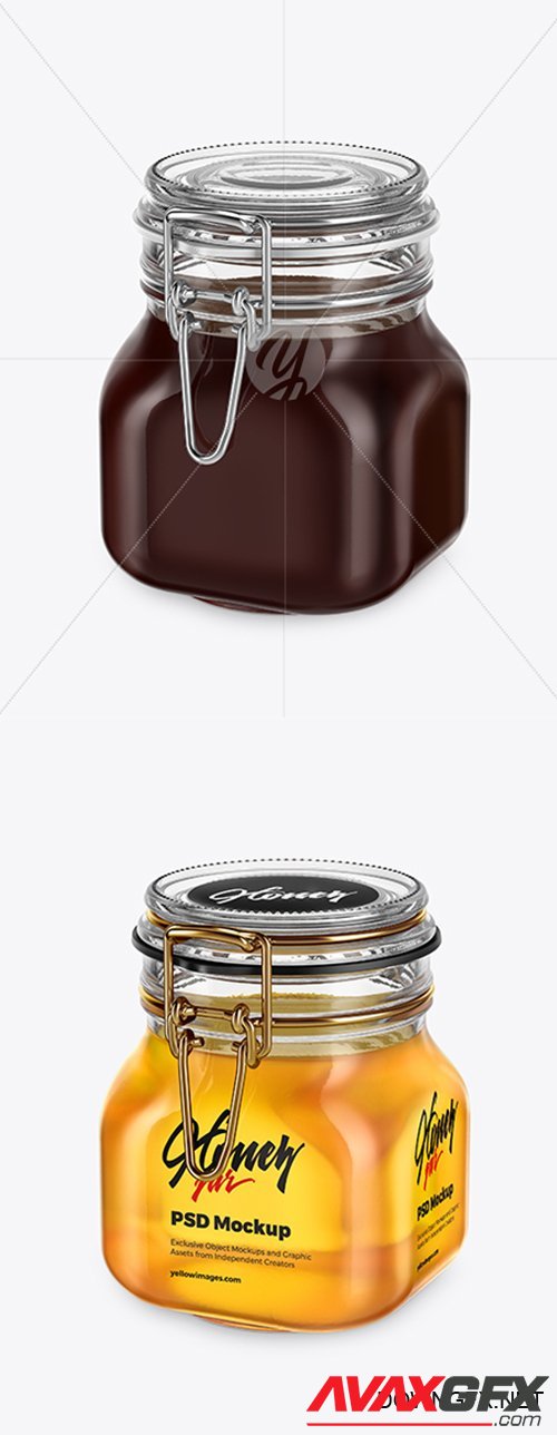 Glass Jar with Honey Mockup 42314 TIF