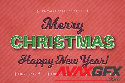 Merry Christmas Editable Text Effect - 7160178