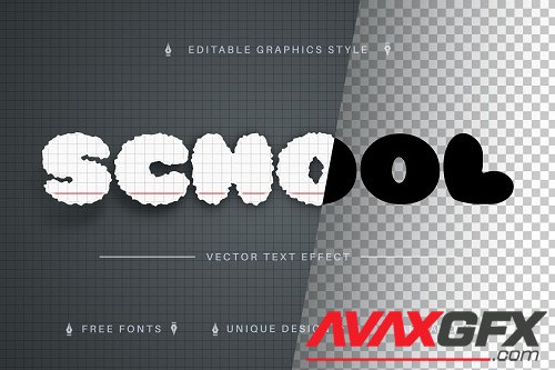 School Paper - Editable Text Effect - 7161892