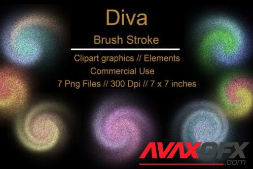 Diva Brush Stroke Clipart Element