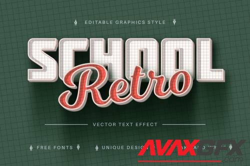 Retro School - Editable Text Effect, Font Style - 7163928