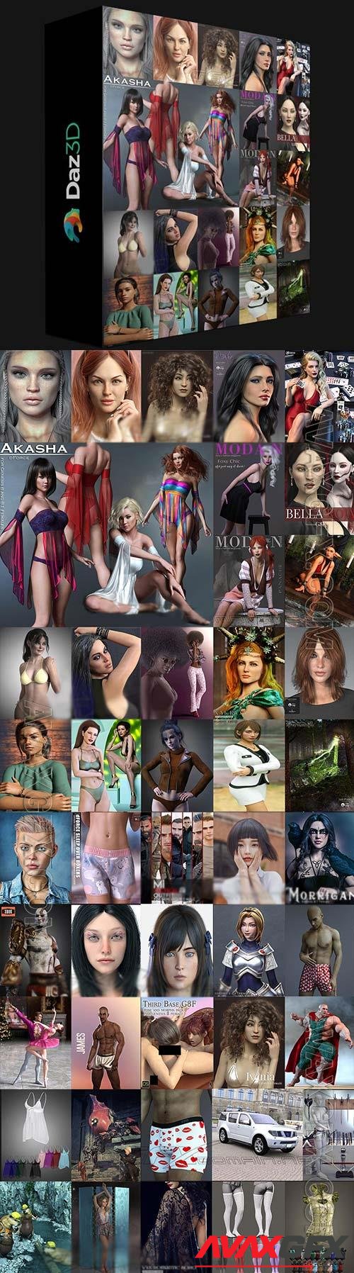 3D Models DAZ 3D, POSER BUNDLE 3 APRIL 2022