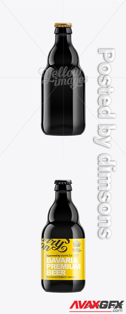 Black Glass Beer Bottle 330ml 10423