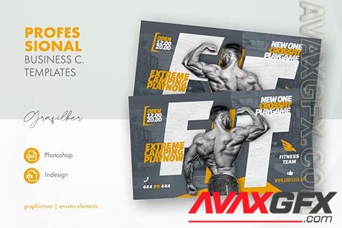 Fitness Time Business Card Templates JHDVKCG PSD