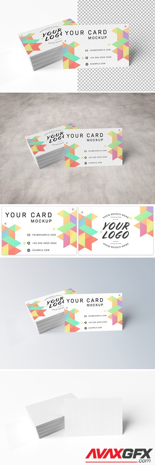 Stack of Business Cards on White Mockup 264497299