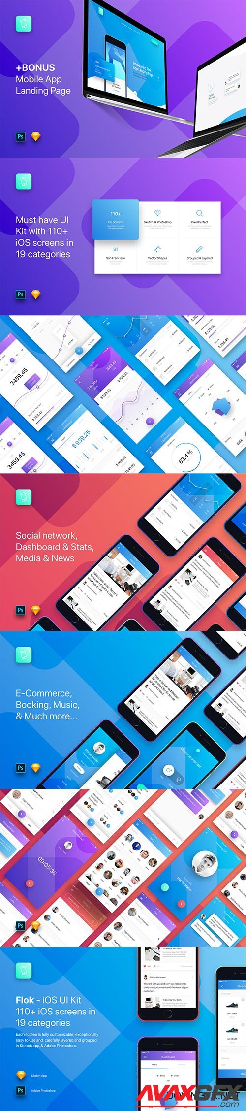 Flok - iOS UI Kit Template