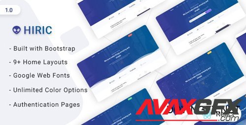 ThemeForest - Hiric v1.0 - React Landing Page Template - 24685078
