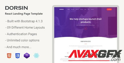 ThemeForest - Dorsin v1.0 - React Landing Page Template - 23247922