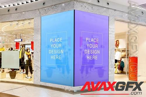 Brand Store LCD Screen Showcase Mock-Up YFQ5ZQT PSD