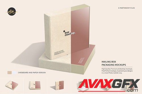 CreativeMarket - Mailing Box Packaging Mockups - 7157645