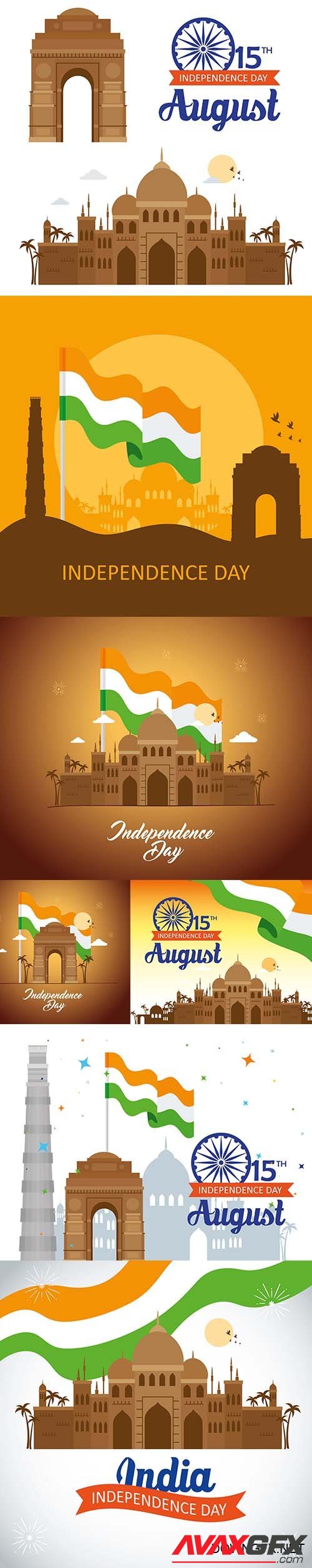 India Happy Independence Day Celebration Vector