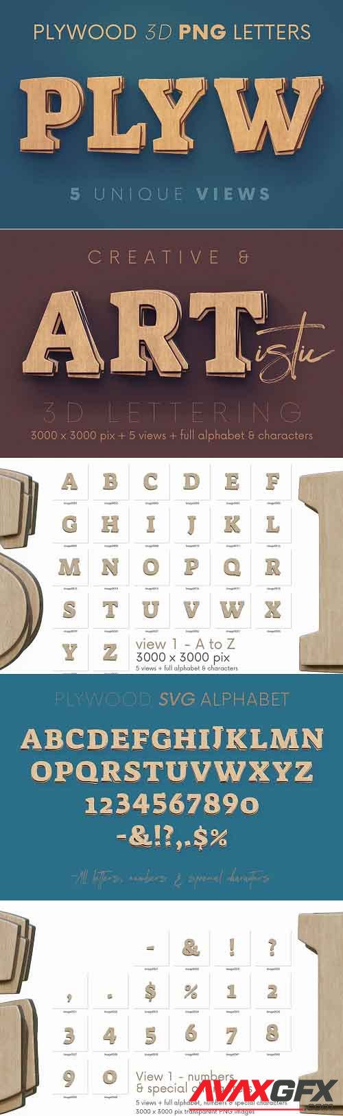 Plywood - 3D Lettering - 7055632
