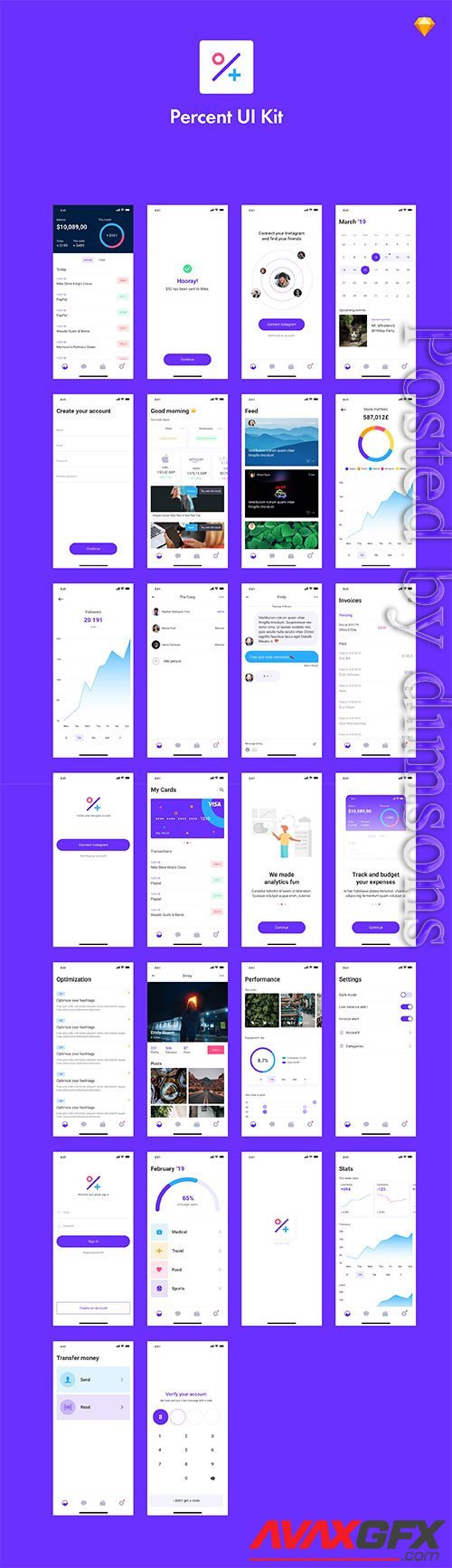 Percent Mobile App UI Kit UI8