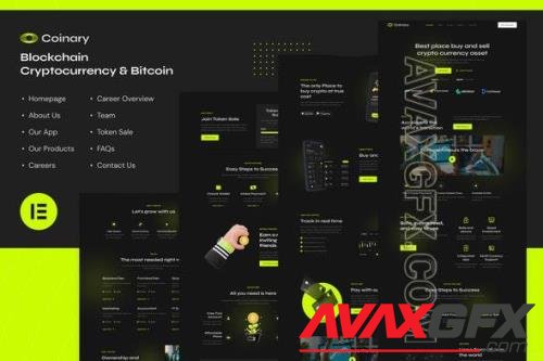 Coinary - Blockchain Cryptocurrency & Bitcoin Elementor Template Kit 37445204