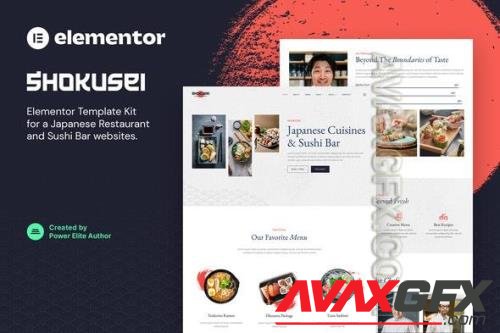 Shokusei – Japanese Restaurant & Sushi Bar Elementor Template Kit 37471145