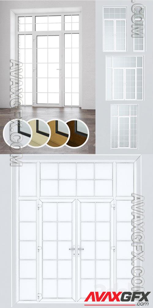 3D Models Set of plastic doors and windows 16