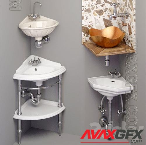 3D Models Corner washbasin