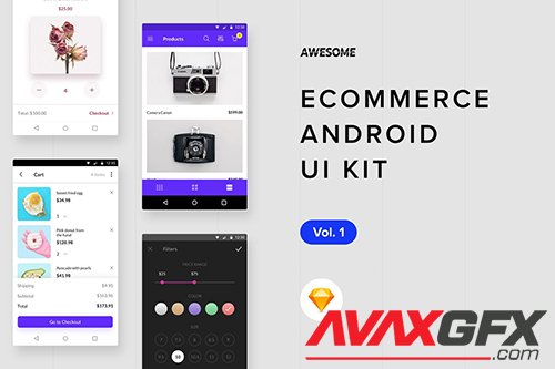 Android UI Kit - Ecommerce Vol. 1 (Sketch)