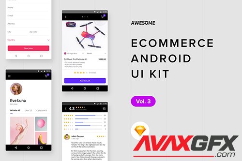 Android UI Kit - Ecommerce Vol. 3 (Sketch)