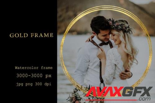 Gold Frame Geometric Sublimation Wedding