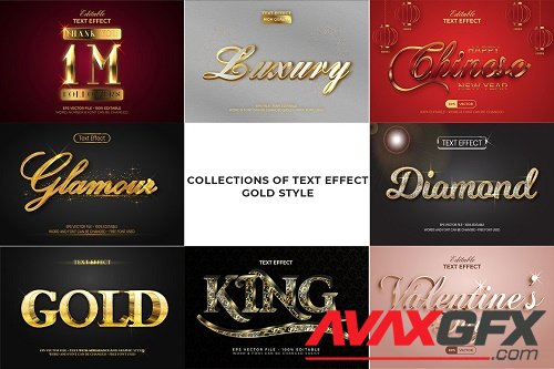 Gold Text Effect Style Collection - 6817446