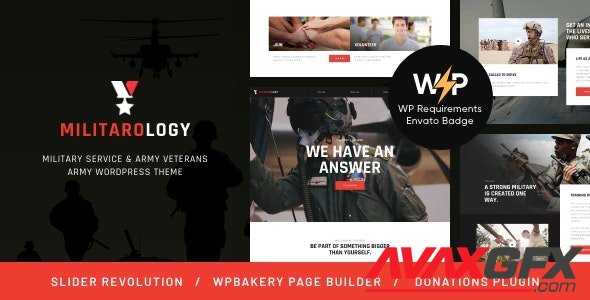 ThemeForest - Militarology v1.0.2 - Military Service & Army Veterans Army WordPress Theme - 21308332