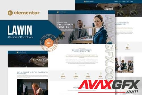 Lawin - Lawyer & Attorney Personal Elementor Template Kits 37392948