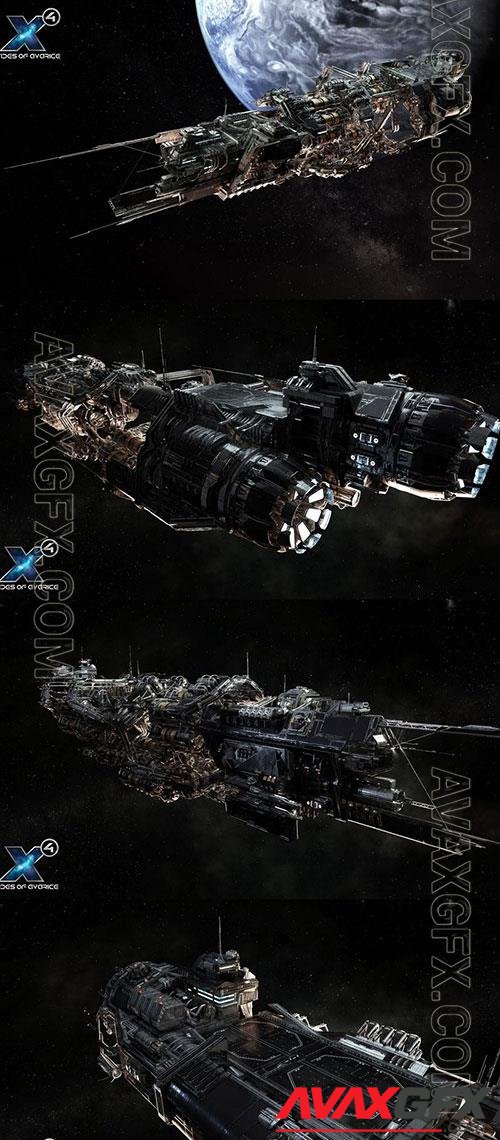 3D Models X4 Tides of Avarice mining ship