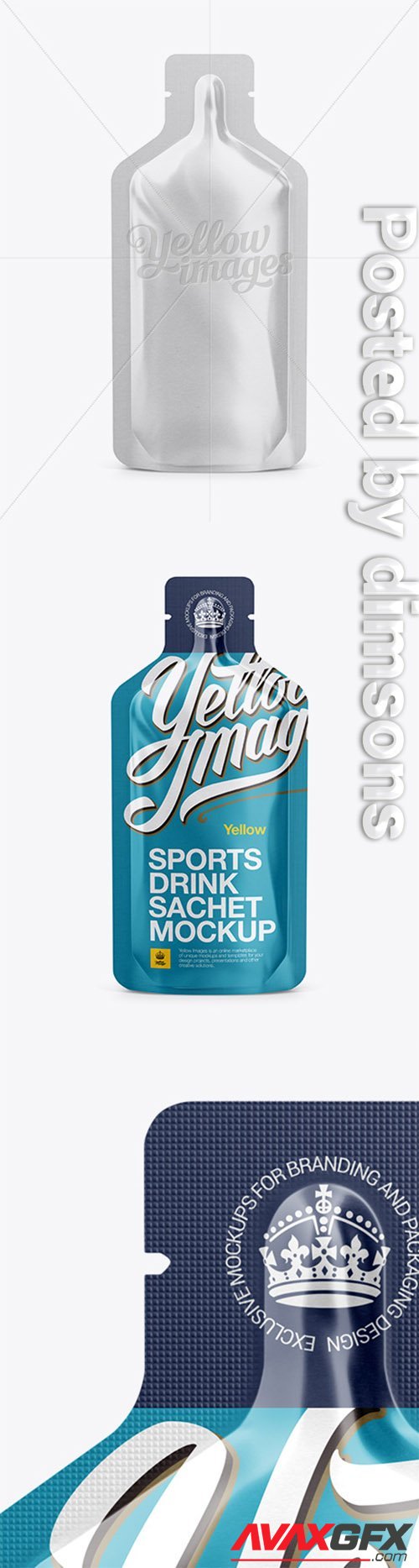 Matte Sports Energy Drink Sachet Mockup - Front View 14354