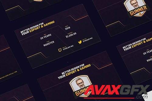 eSports & Gaming Business Card PSD Template
