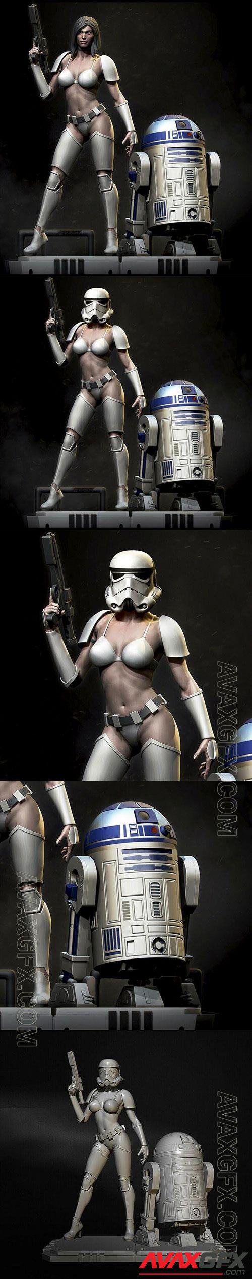 3D Print Models Female Stormtrooper and R2D2