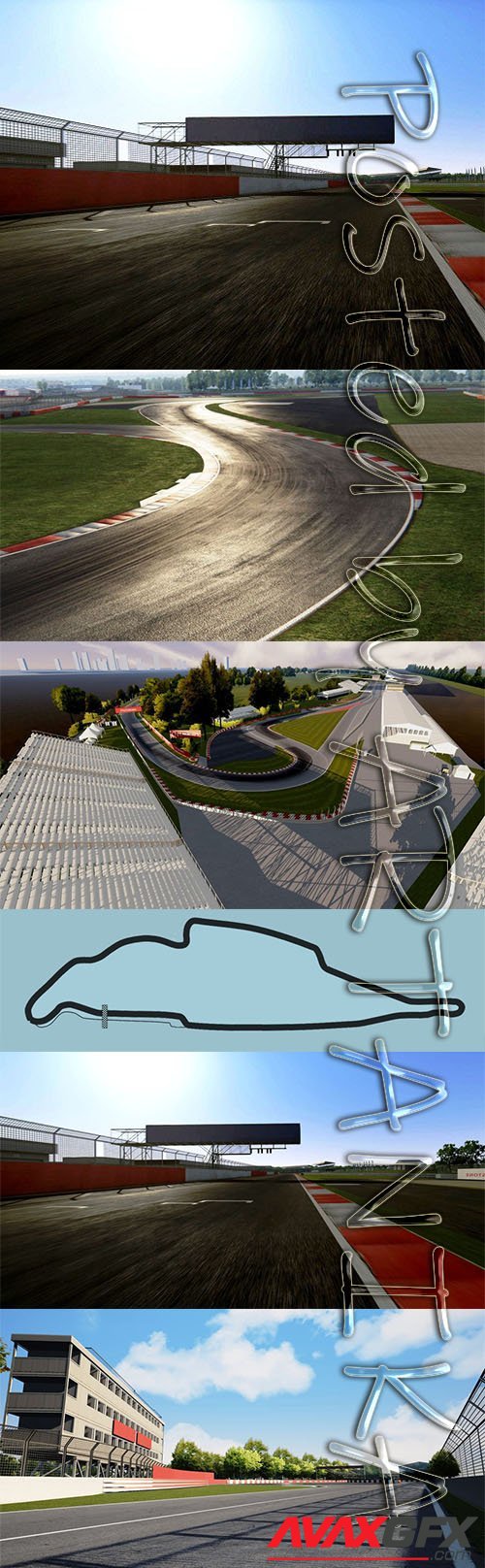 Highly Detailed Racing Circuit 3D Model Template
