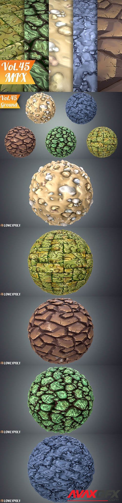Cgtrader - Stylized Ground Vol 45 - Hand Painted Texture Pack Texture
