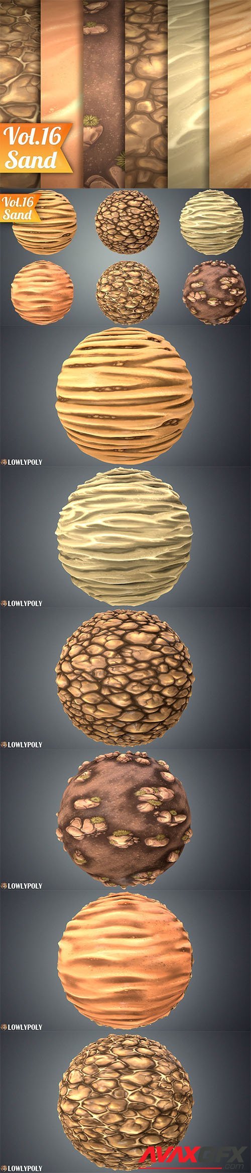 Cgtrader - Stylized Sand Vol 16 - Hand Painted Texture Pack Texture