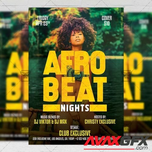 Club A5 Template - Afro Beat Nights Flyer