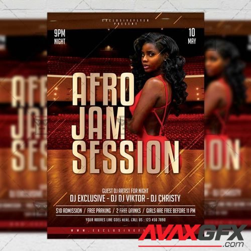 Club A5 Template - Afro Jam Session Flyer