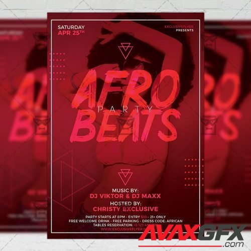 Club A5 Template - Afro Beats Party Flyer