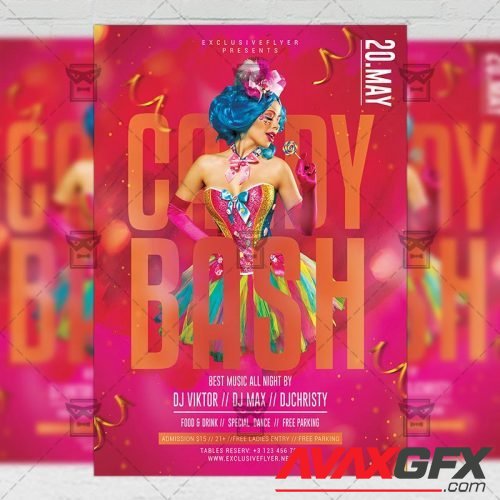 Club A5 Template - Candy Bash Night Flyer