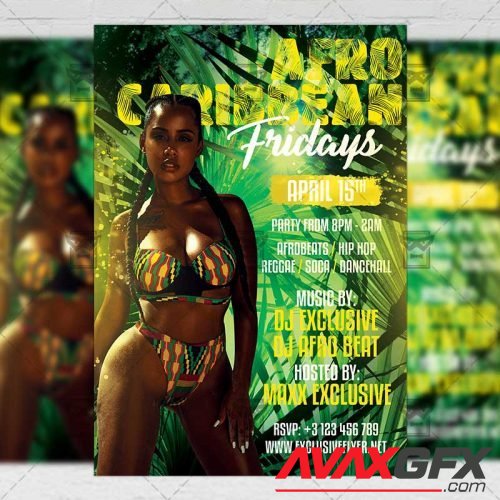 Club A5 Template - Afro Caribbean Fridays Flyer