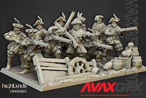 3D Print Models Highlands Miniatures - Imperio - Arcabuceros imperiales