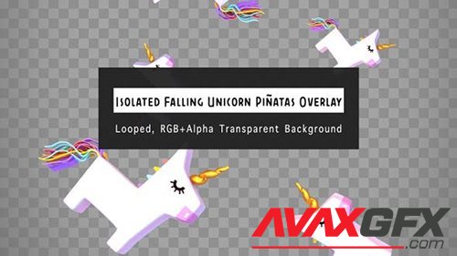 Videohive - Isolated Falling Unicorn Pinatas Overlay 23673980