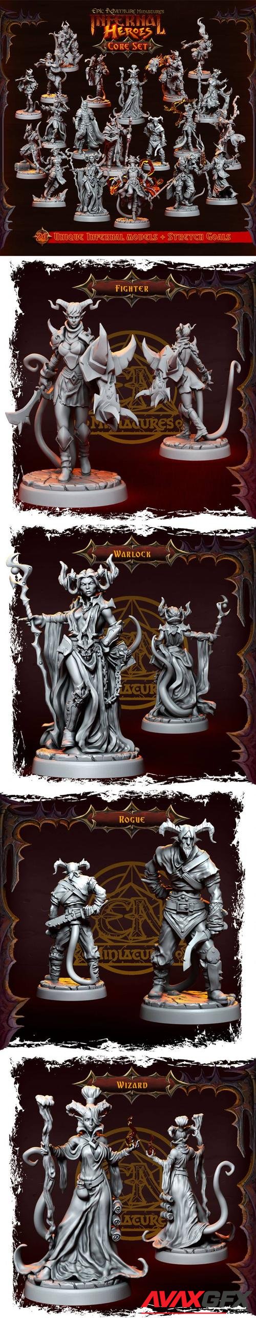 Epic Adventure Miniatures Infernal Heroes – 3D Print